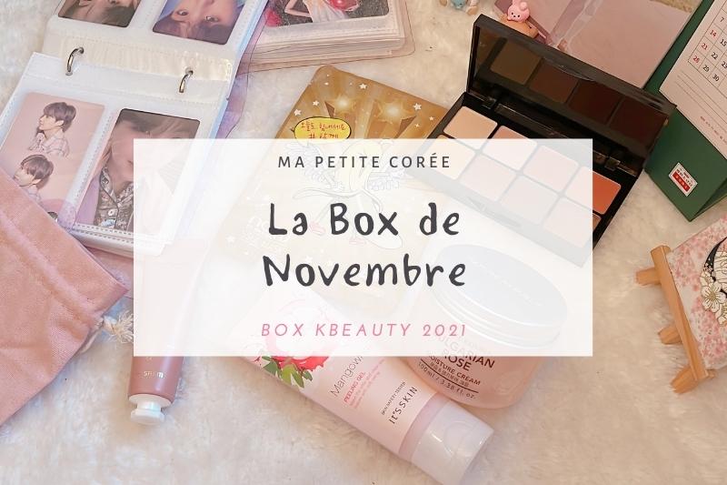 KBeauty Box Novembre 2021 de Ma Petite Corée avec maquillage et soins automnaux