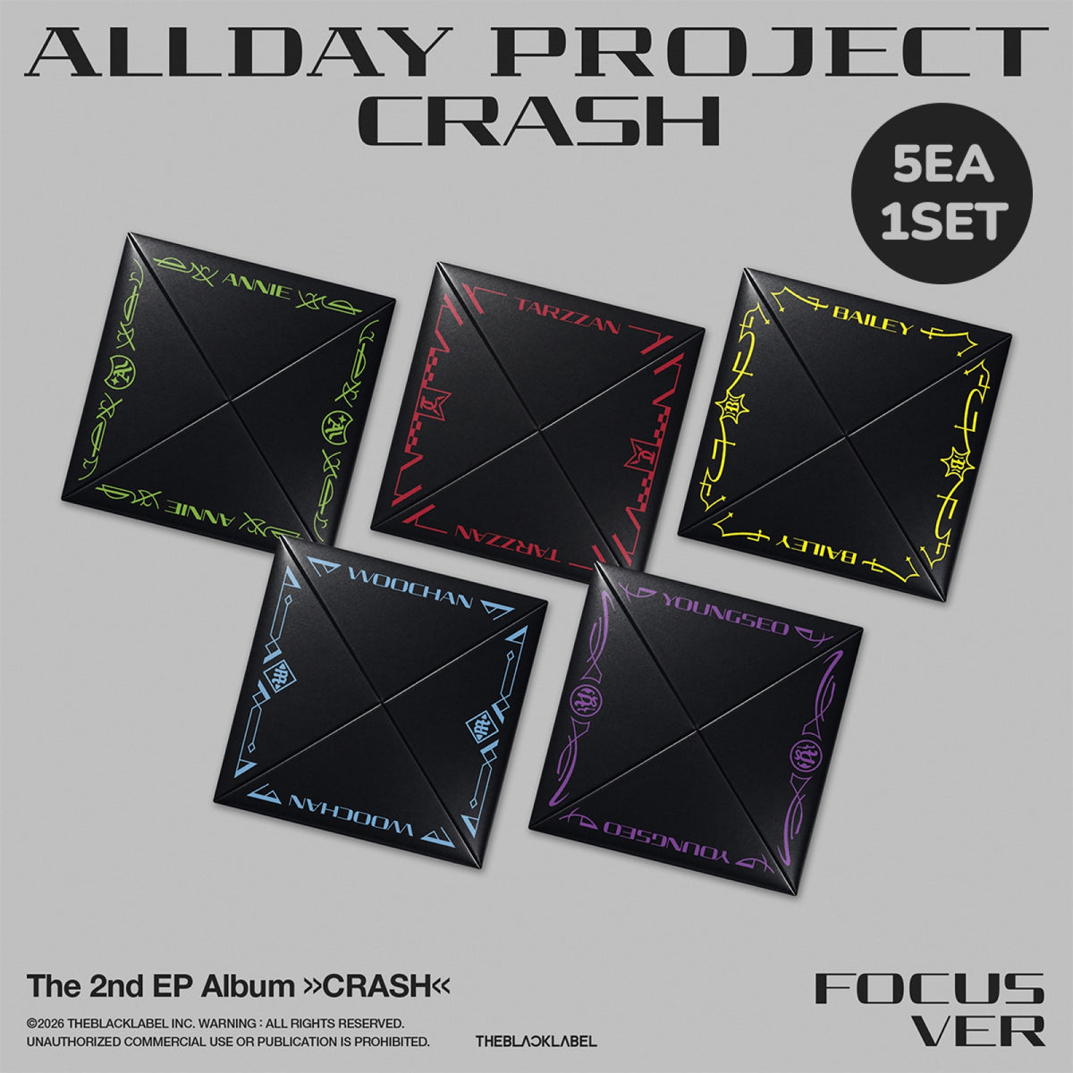 AllDay Project AllDay Project - CRASH - FOCUS Ver. - EP Album (Set de 5 Albums)