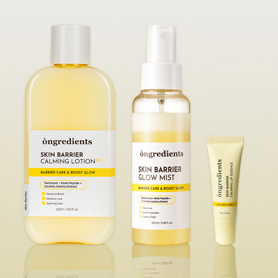 ONGREDIENTS Calming Lotion EX, Glow Mist & Calming Lip Essence Trio Set