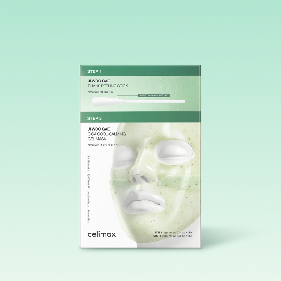 CELIMAX Ji Woo Gae Cica PHA Peel Two-Step Gel Mask 4 masques