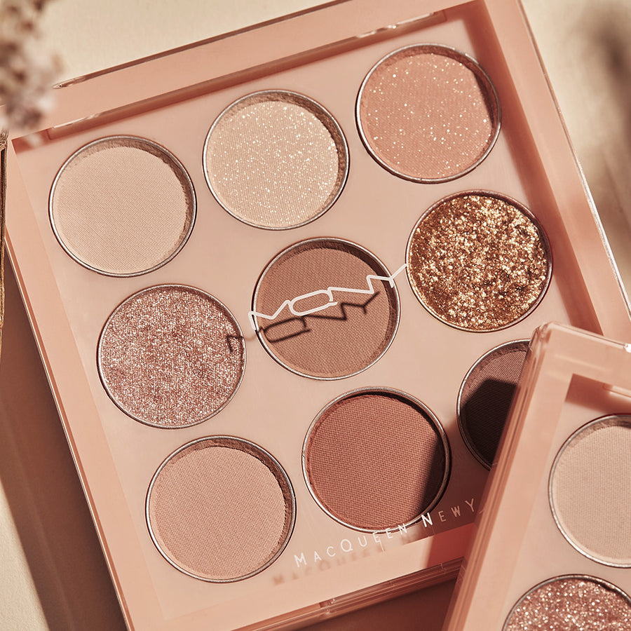 MQNY 1001 Tone-on-Tone Shadow Palette Pro 9 Nude Mood
