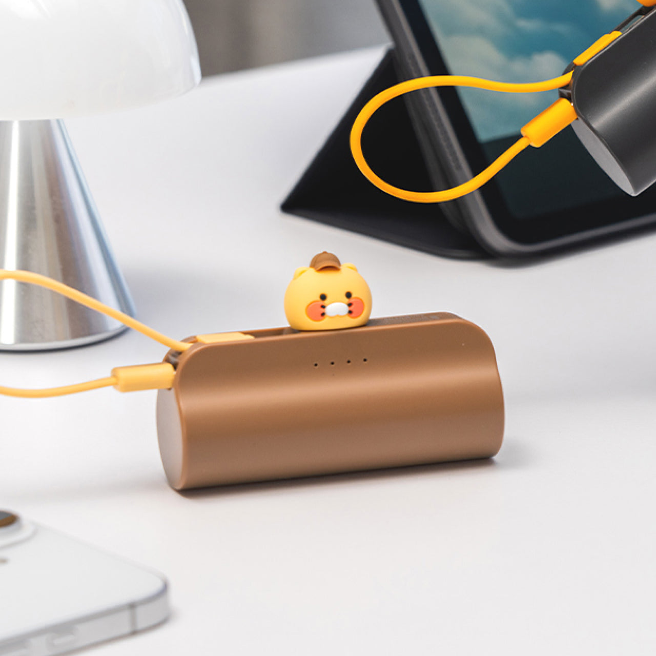 KAKAO FRIENDS - Casquette Batterie Externe Chunsik Marron