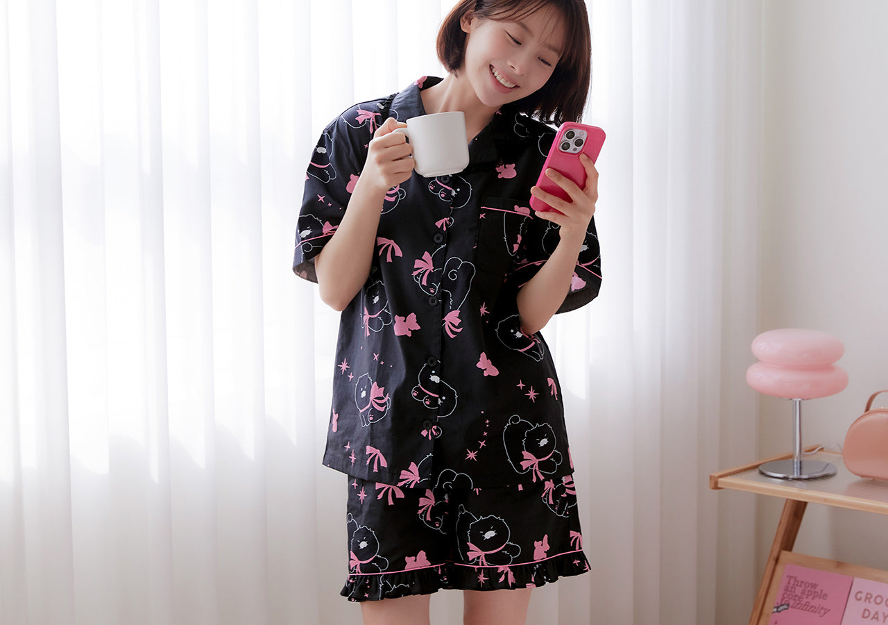 KAKAO FRIENDS - Noir Lovely Femme Pyjama Chunsik - Detail 5
