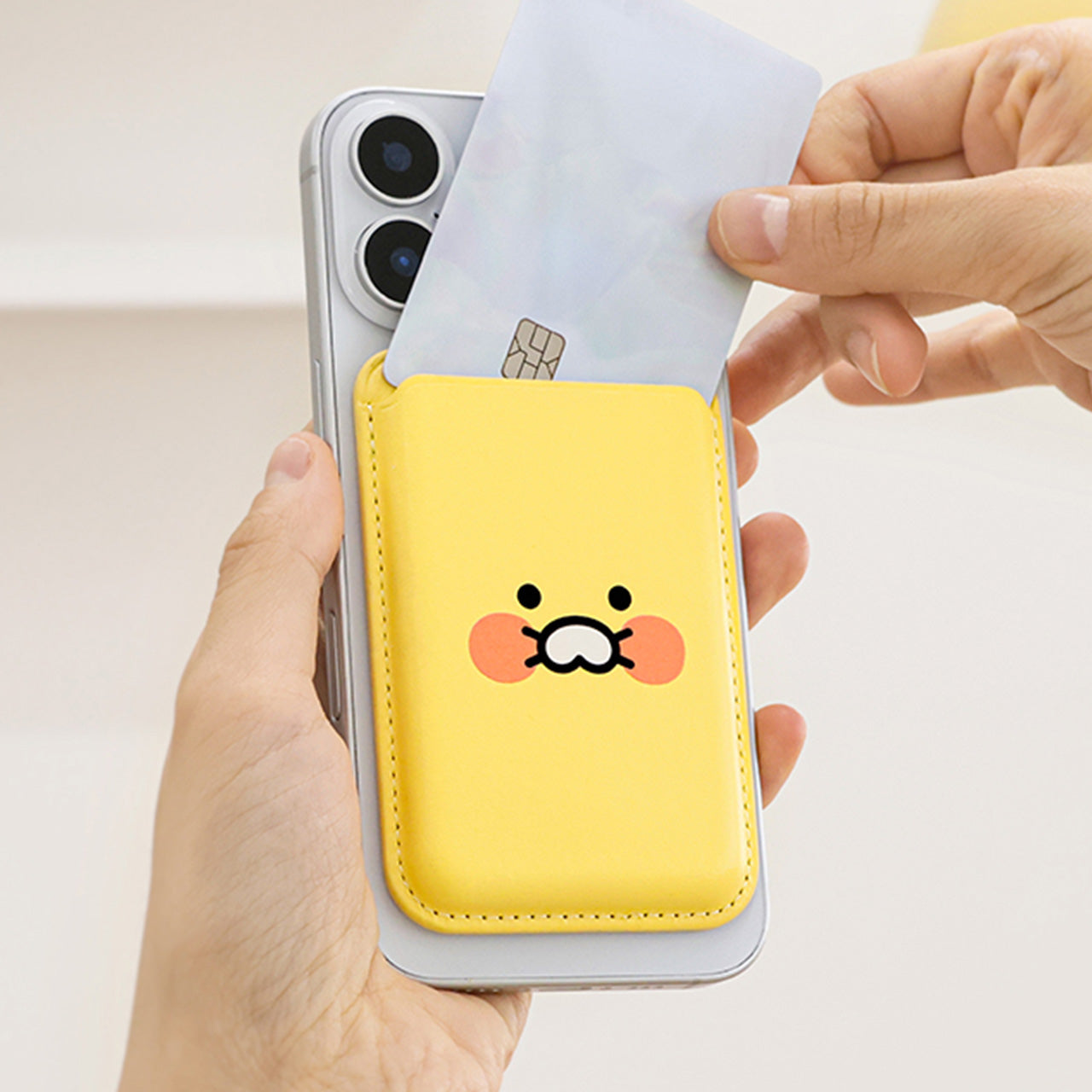 KAKAO FRIENDS - PU Porte-Cartes Jaune Chunsik