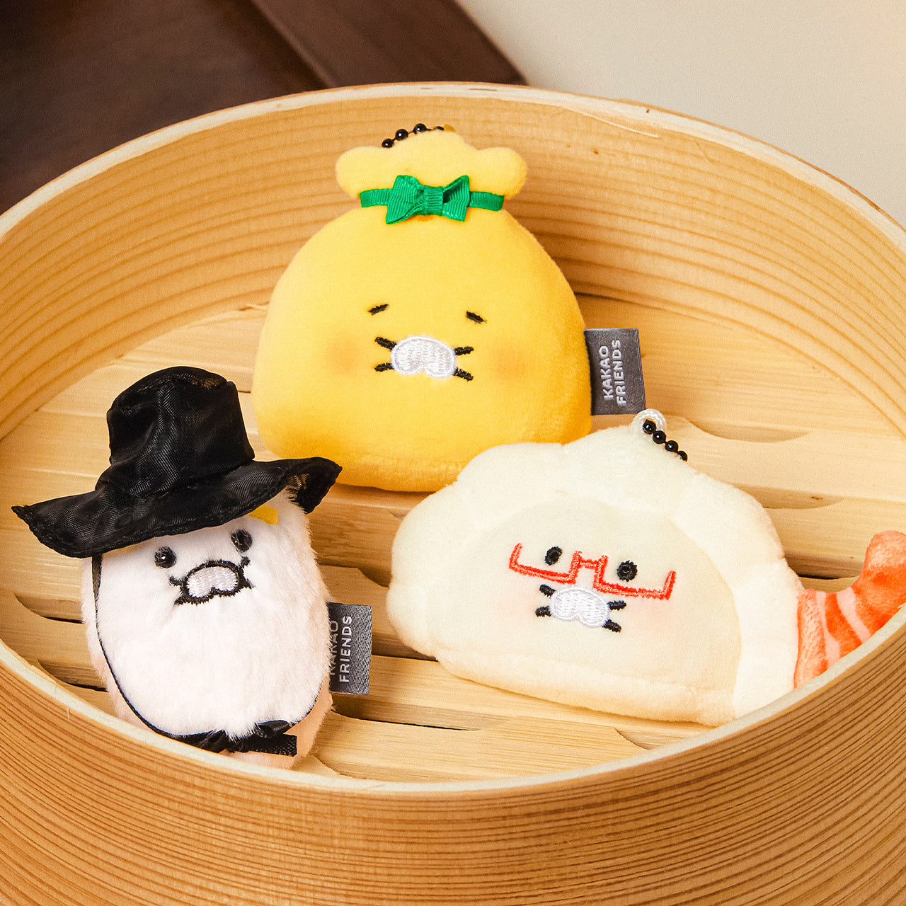 KAKAO FRIENDS - Porte-cles Peluche 3P Set Chunsik