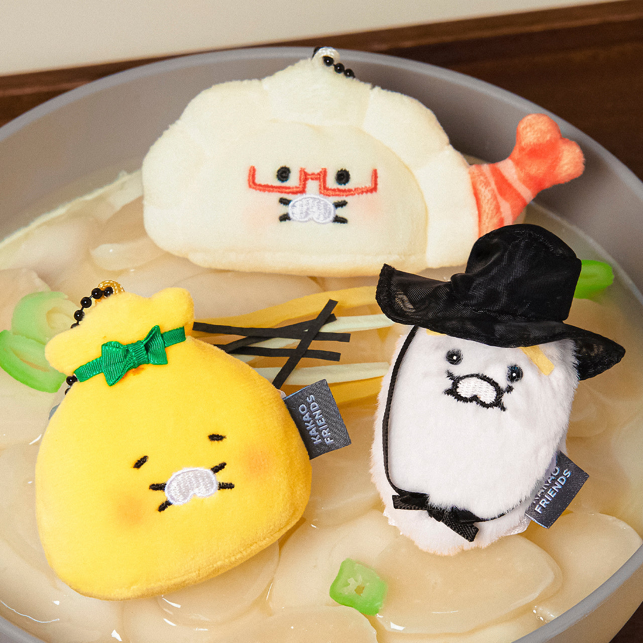 KAKAO FRIENDS - Porte-cles Peluche 3P Set Chunsik