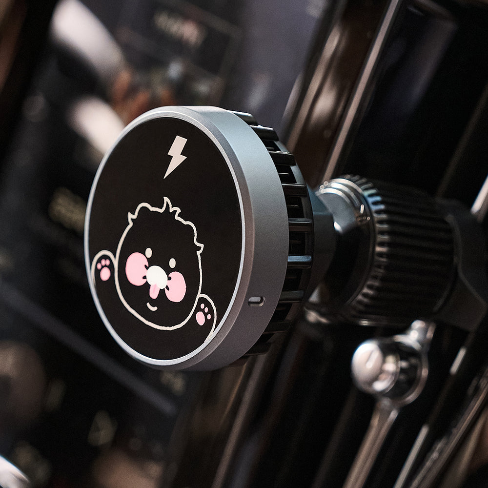 KAKAO FRIENDS - Noir Qi2 Voiture Chargeur Chunsik
