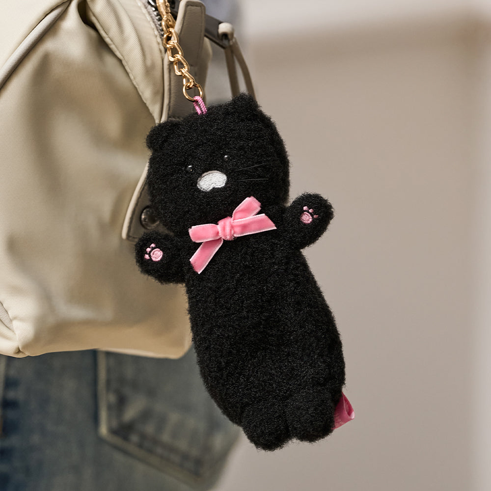 KAKAO FRIENDS - Noir Peluche Baume Levres Porte-cles Chunsik