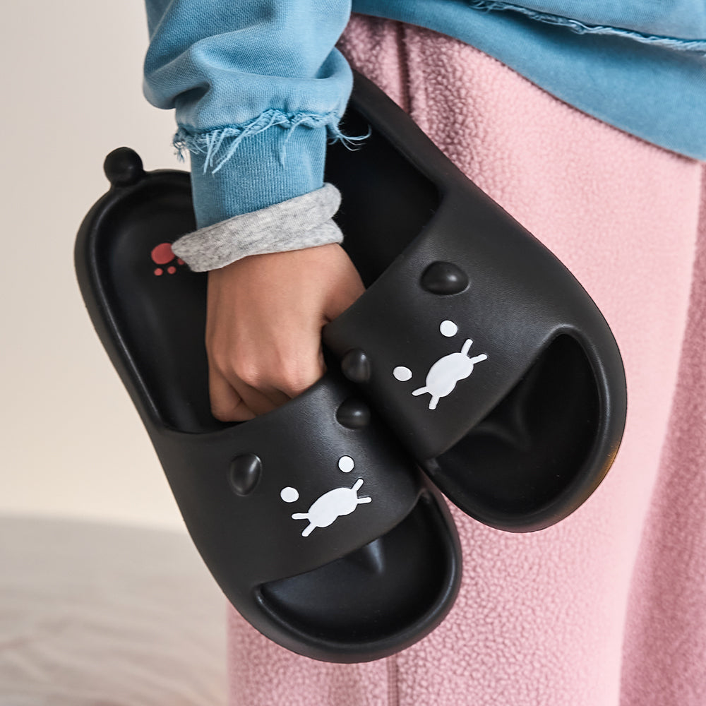 KAKAO FRIENDS - Noir Pantoufles Femme Chunsik