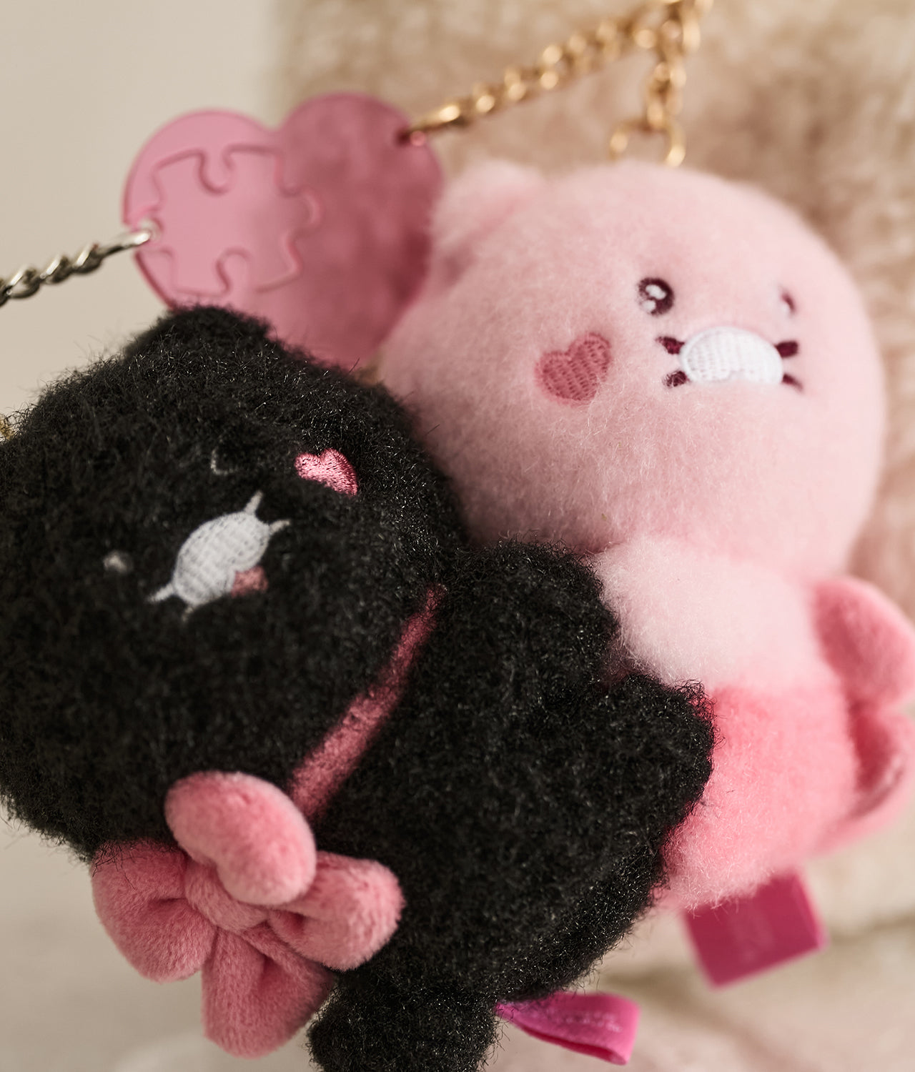 KAKAO FRIENDS - Noir Aimant Porte-cles Peluche Set Chunsik - Detail 11