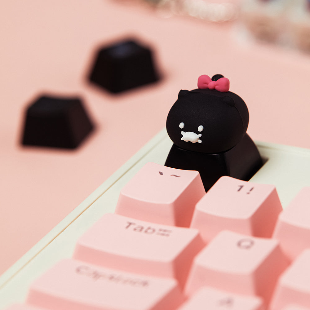 KAKAO FRIENDS - Noir LEDCasquette Figurine Porte-cles Chunsik