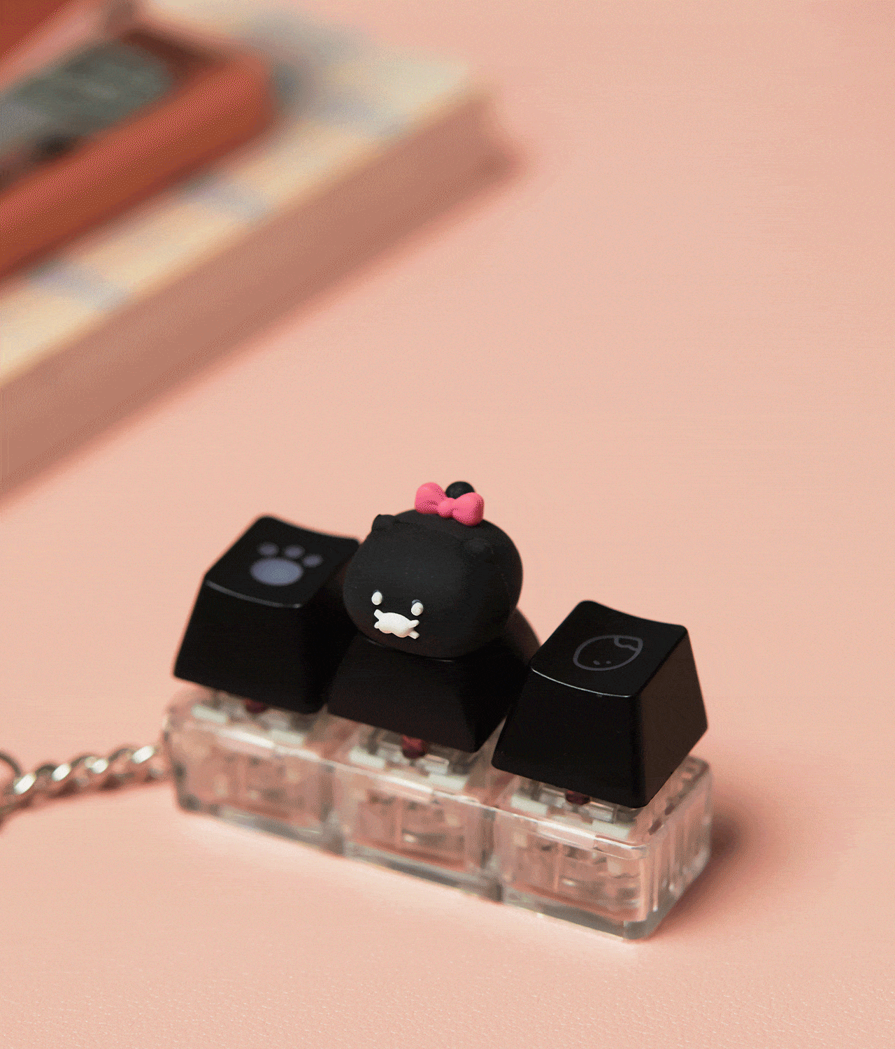 KAKAO FRIENDS - Noir LEDCasquette Figurine Porte-cles Chunsik - Detail 4