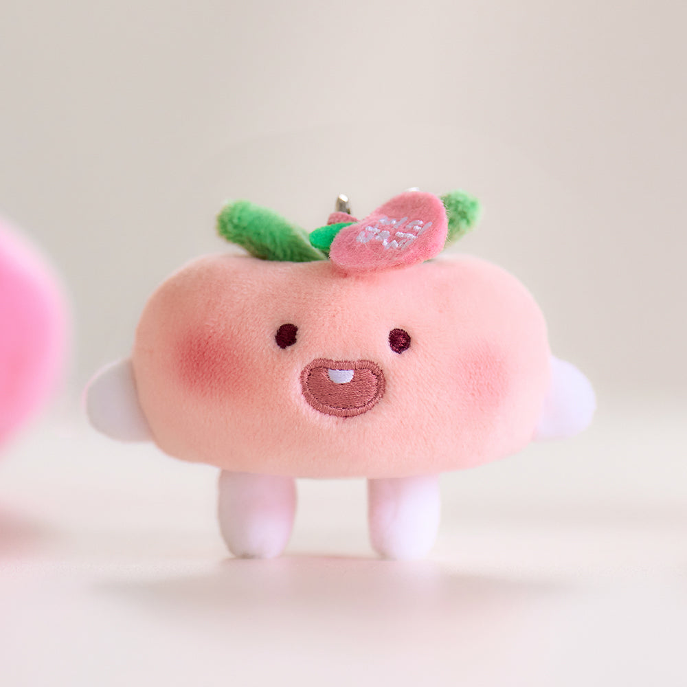 KAKAO FRIENDS - Peach Peach Porte-cles Peluche Plat Little Apeach