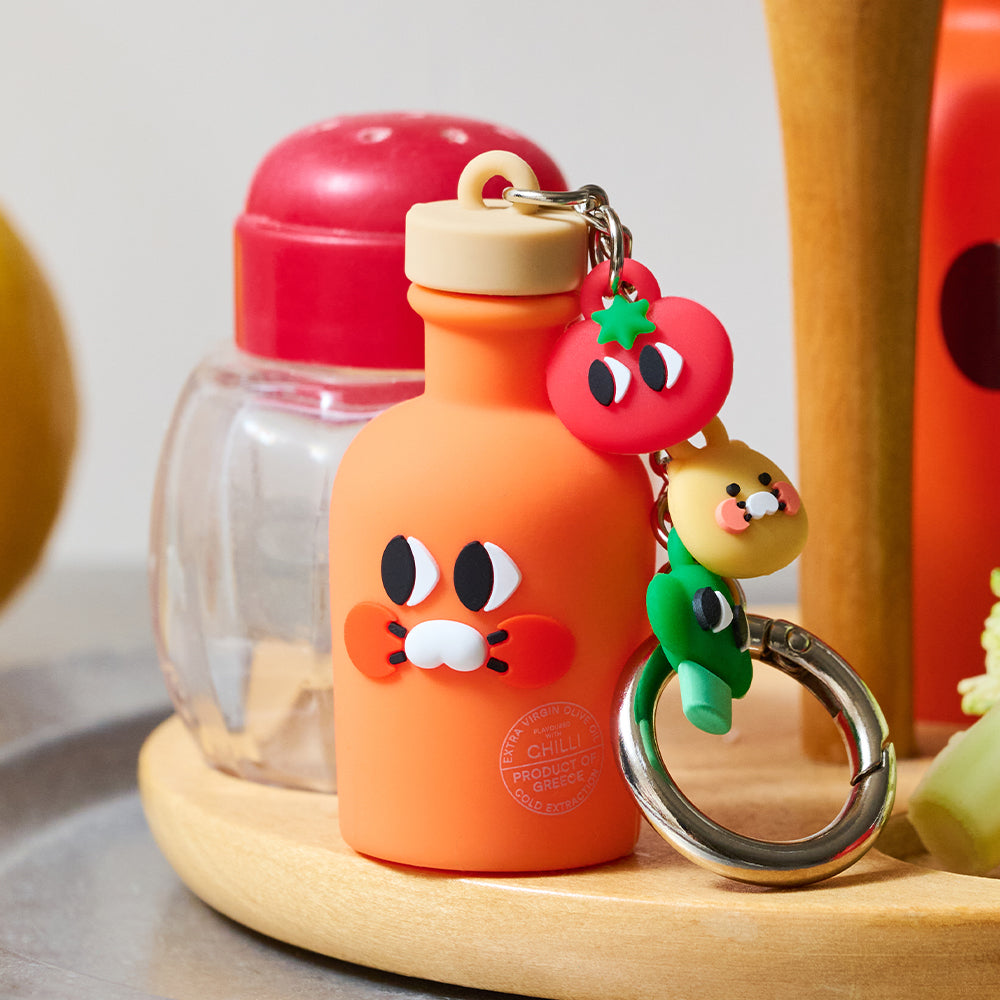 Porte-Clés Figurine Iyaiya X Friends Huile d'Olive Piment Chunsik - Kakao Friends - visuel 1