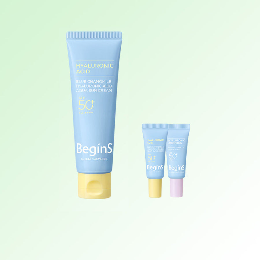 JUNG SAEM MOOL BeginS Blue Chamomile Hyaluronic Acid Aqua Sun Cream