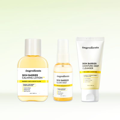 ONGREDIENTS Calming Lotion EX, Glow Mist & Moisture Deep Cleanser Mini Trio Set