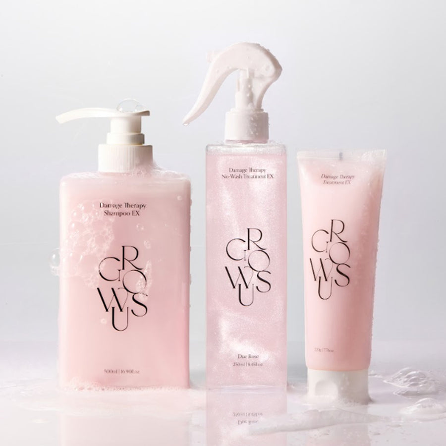 GROWUS Damage Therapy Shampoo EX, Treatment EX & No-Wash Treatment EX Set