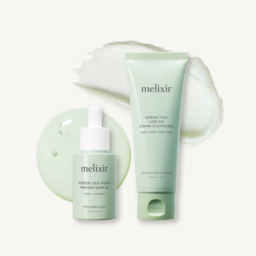 MELIXIR Green Tea Cleanser & Serum Set