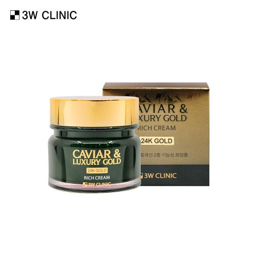 3W CLINIC Caviar & Luxury Gold Rich Cream 100g disponible sur Ma petite Coree, ton Eshop 100% K-beauty en direct de Seoul