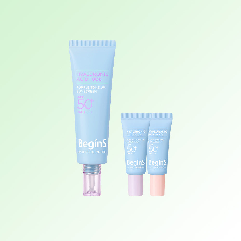 JUNG SAEM MOOL BeginS Blue Chamomile Hyaluronic Acid Purple Tone Up Sunscreen - crème solaire coréen