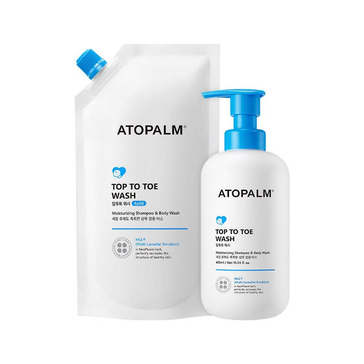 ATOPALM Atopalm Top to Toe Wash 460ml + Refill 400ml Set
