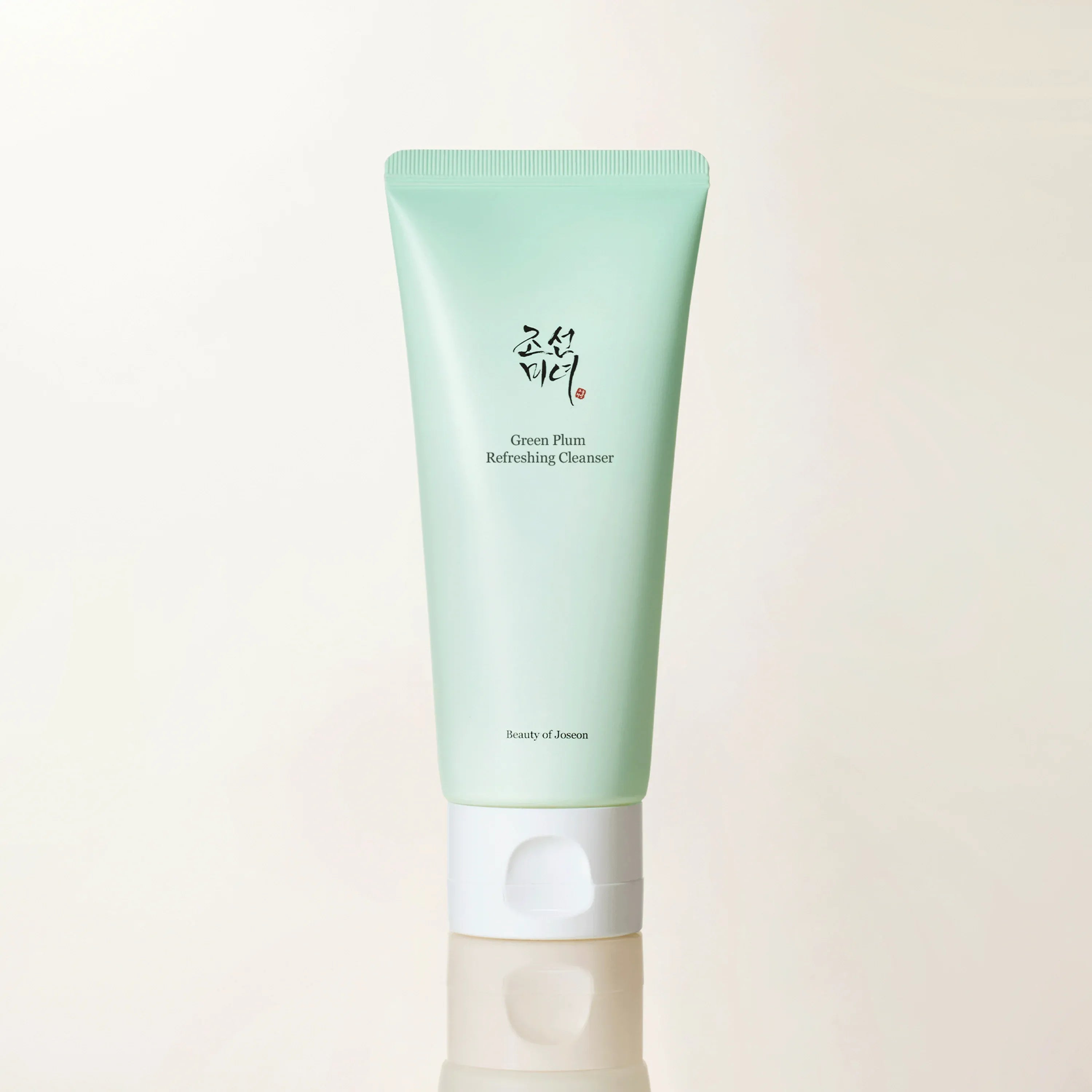 BEAUTY OF JOSEON Green Plum refreshing Cleanser 100ml, tube vert menthe sur fond clair, image produit.