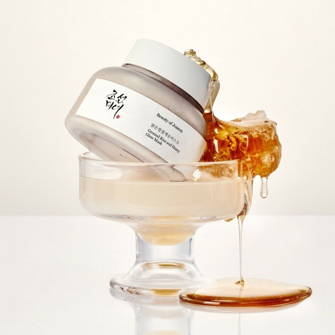 BEAUTY OF JOSEON Ground Rice and Honey Glow Mask 150ml, marque sur masque au miel et riz, packaging sur fond clair