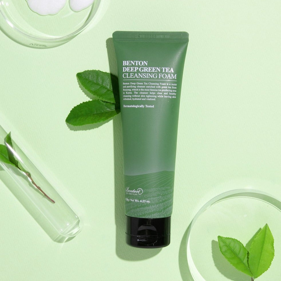 BENTON Deep Green Tea Cleansing Foam 120g disponible sur Ma petite Coree, ton Eshop 100% K-beauty en direct de Seoul