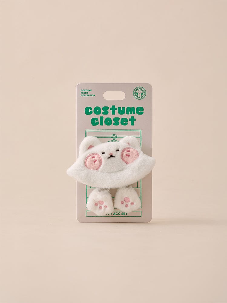 BT21 BABY COSTUME PLUSH CLOSET - CAT FLUFFY : peluche chat mignonne sur blister, LINE FRIENDS, décor chambre.