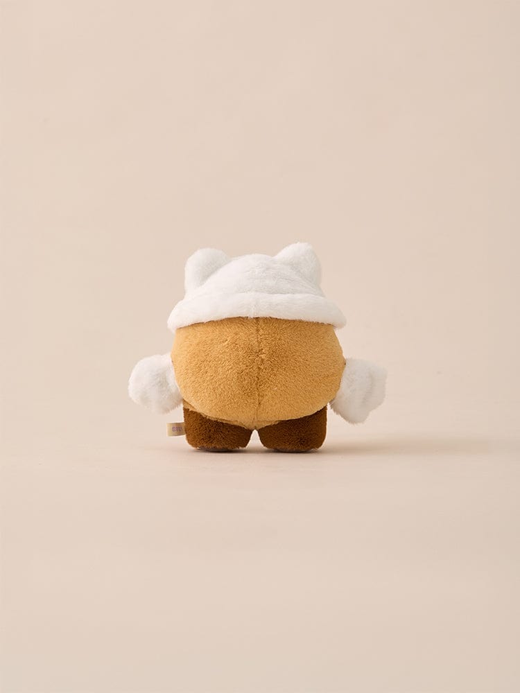 BT21 BABY COSTUME PLUSH CLOSET - CAT FLUFFY, peluche chat en costume, décor chambre, fond beige LINE FRIENDS/BTS