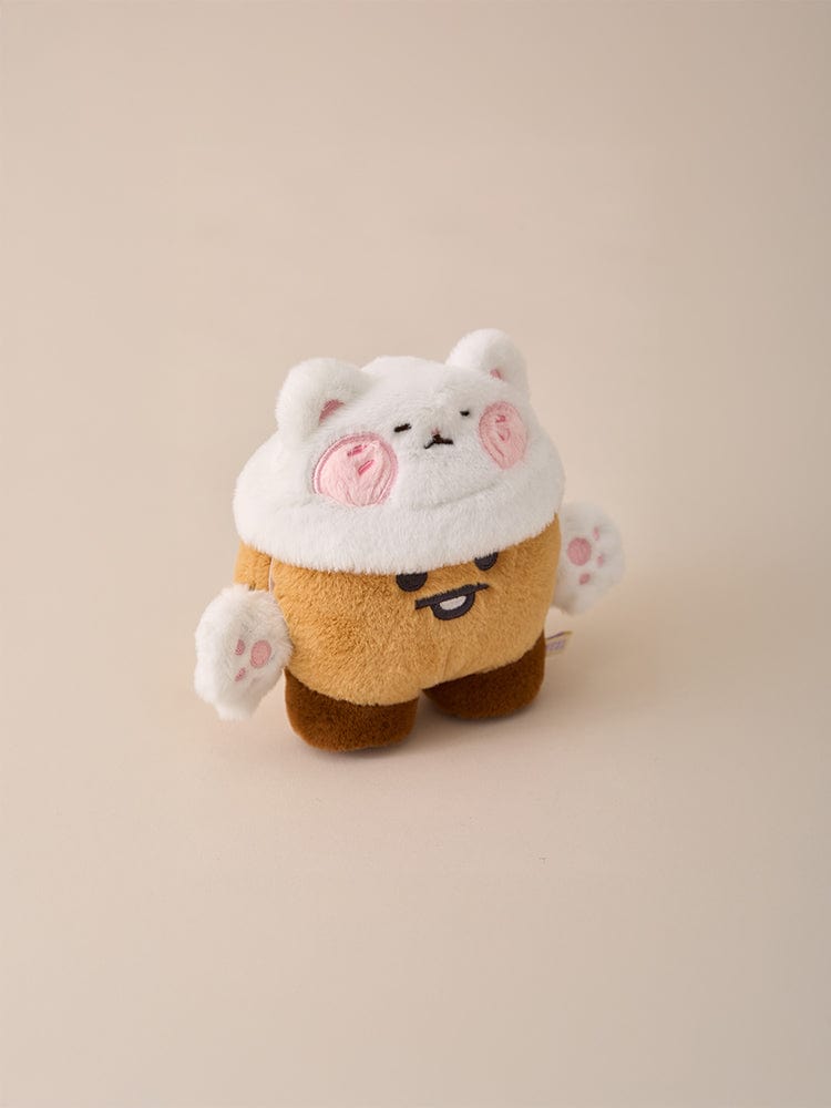 BT21 BABY COSTUME PLUSH CLOSET - CAT FLUFFY, peluche bébé chat en tenue, LINE FRIENDS, fond beige, vue produit