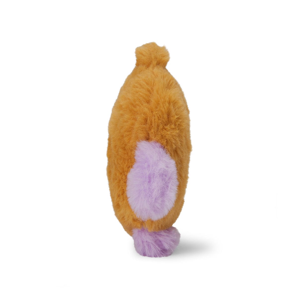 BT21 BABY SHOOKY FLAT FUR STANDING DOLL PURPLE HEART EDITION : peluche Shooky de Suga, fond blanc, debout.