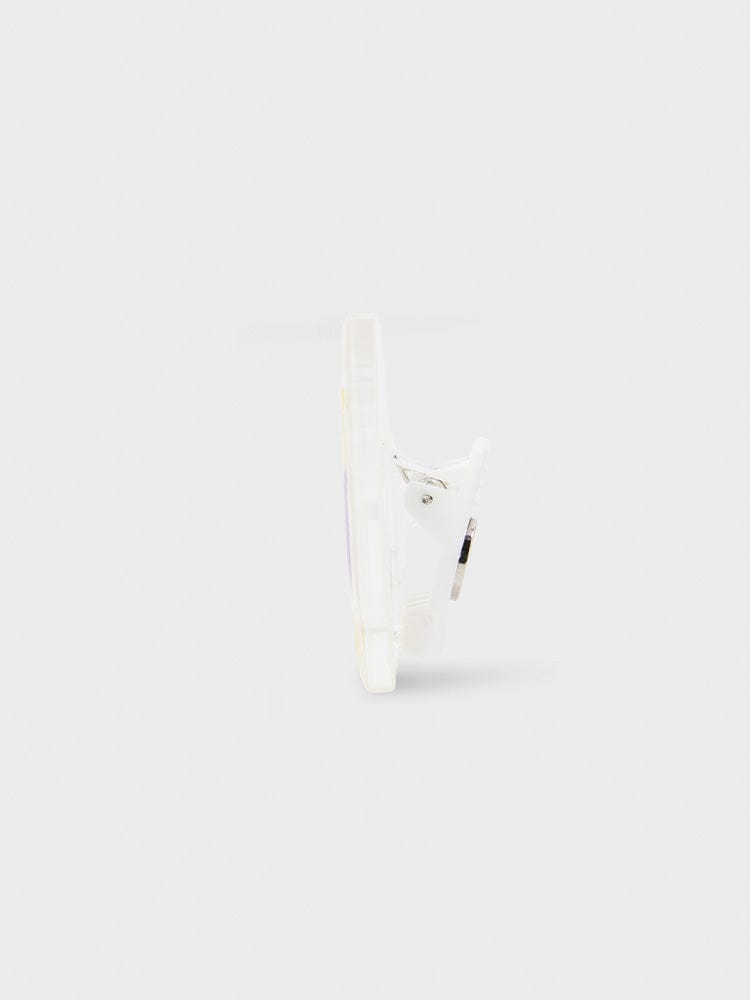 BT21 CHIMMY ACRYLIC MAGNETIC CLIP ON THE CLOUD EDITION, clip magnétique acrylique LINE FRIENDS, chiot CHIMMY sur fond blanc.