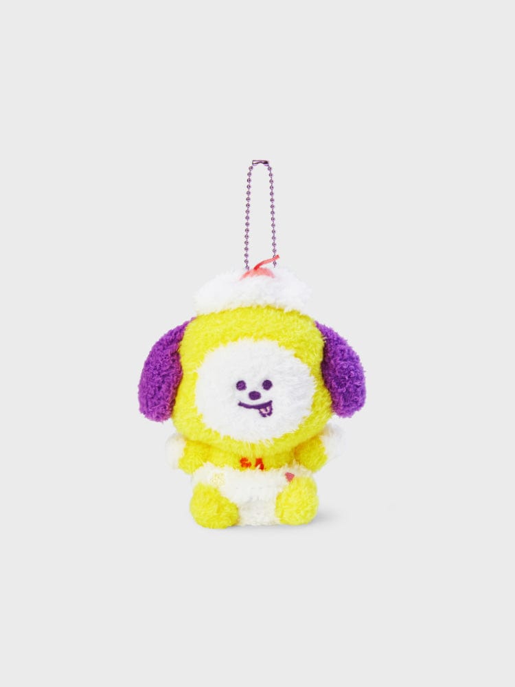 BT21 CHIMMY DOLL KEYRING ON THE CLOUD EDITION : porte-clés CHIMMY sur nuage, figurine mignonne LINE FRIENDS, fond clair