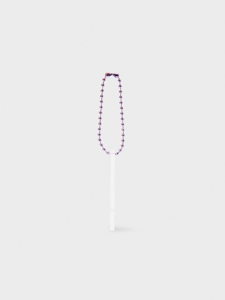 BT21 CHIMMY LENTICULAR 3D KEYRING ON THE CLOUD EDITION, porte-clés officiel LINE FRIENDS avec chaînette violette sur fond blanc.