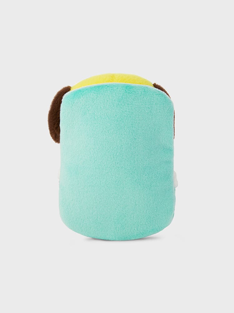 BT21 CHIMMY NEWBORN BABY PLUSH peluche officielle Jimin de BTS, figurine bébé chiot turquoise sur fond clair