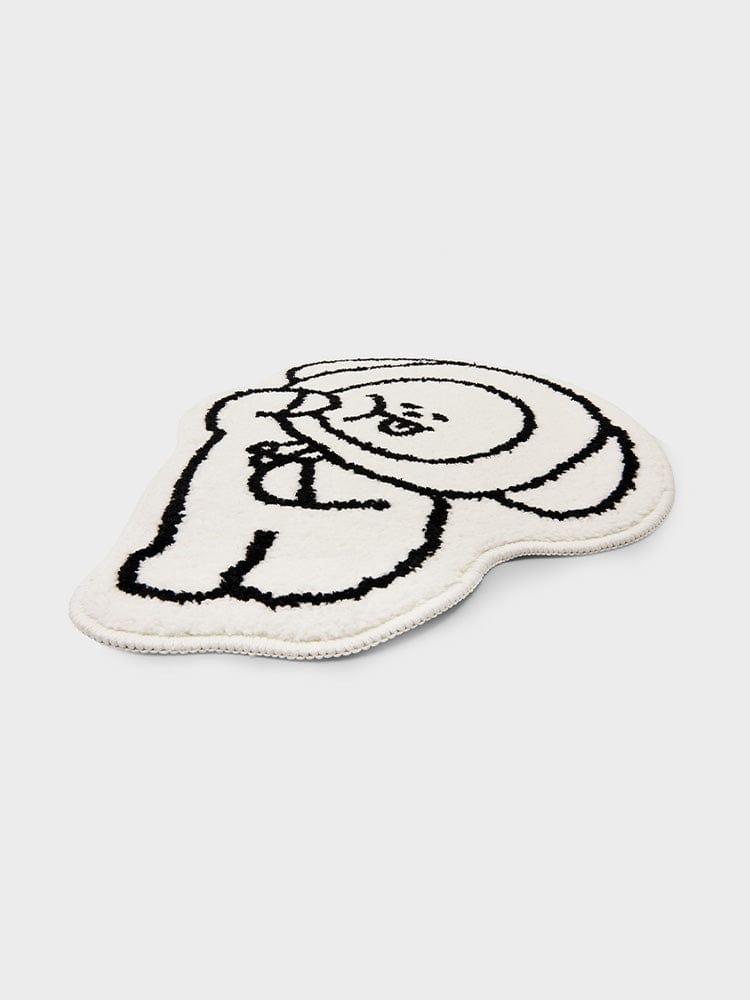 BT21 CHIMMY NON-SLIP SMALL RUG COZY HOME : petit tapis non-slip CHIMMY LINE FRIENDS, style kawaii, vue produit sur fond clair.