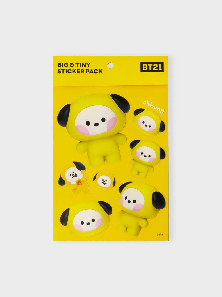BT21 CHIMMY REMOVABLE STICKERS BIG & TINY EDITION : pack jaune avec visuels Ch имmy pour l’école, bureau ou maison
