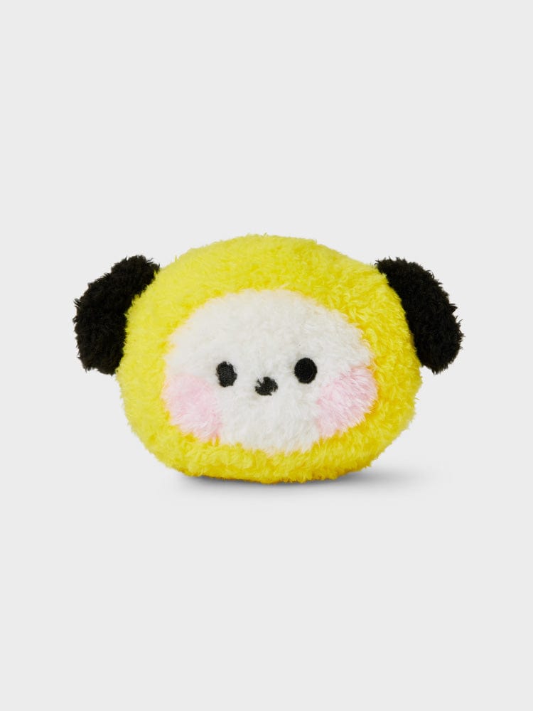 BT21 CHIMMY minini HANDHELD MIRROR GLITTER EDITION : miroir de poche scintillant à l’effigie de CHIMMY, fond clair.