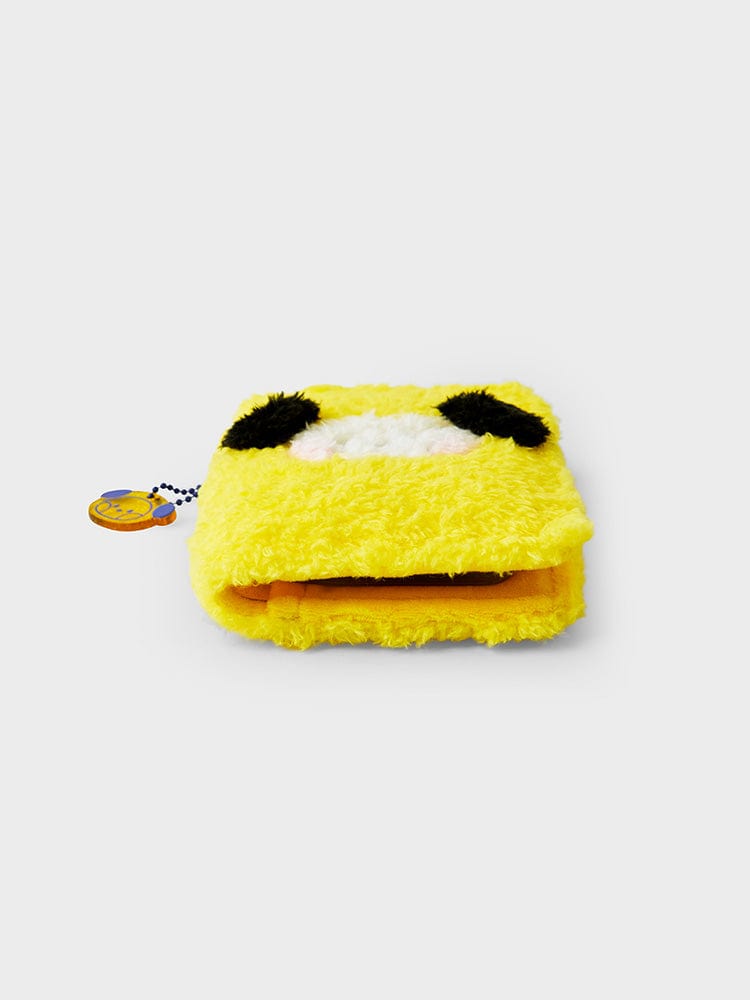 BT21 CHIMMY minini PHOTO BINDER GLITTER EDITION, binder papeterie LINE FRIENDS, photo format mini glitter jaune sur fond clair