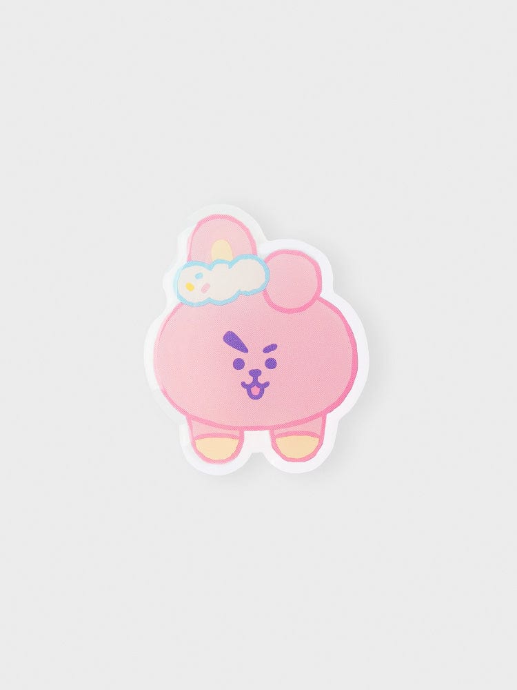 BT21 COOKY ACRYLIC MAGNETIC CLIP ON THE CLOUD EDITION : aimant papeterie COOKY lapin musclé sur nuage, LINE FRIENDS