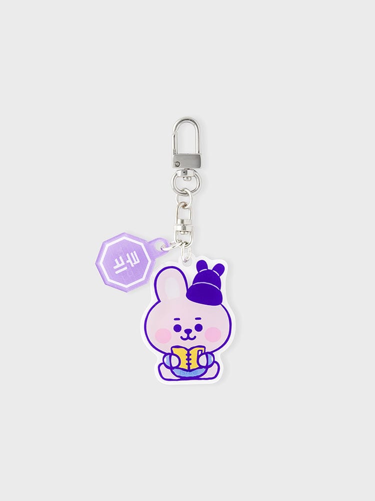 BT21 COOKY BABY ACRYLIC KEYRING K-EDITION ver.2, porte-clés acrylique LINE FRIENDS avec COOKY lapin musclé