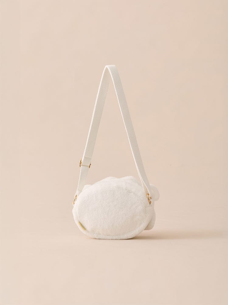 BT21 COOKY BABY CROSSBODY BAG FLUFFY, sac bandoulière moelleux LINE FRIENDS avec COOKY sur fond clair, version baby