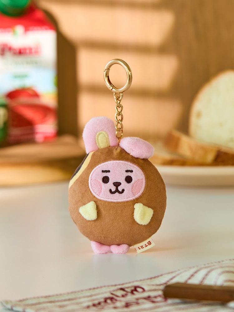 BT21 COOKY BABY PLUSH KEYRING BAKERY SHOP, porte-clés plush COOKY sous licence LINE FRIENDS en ambiance boulangerie.