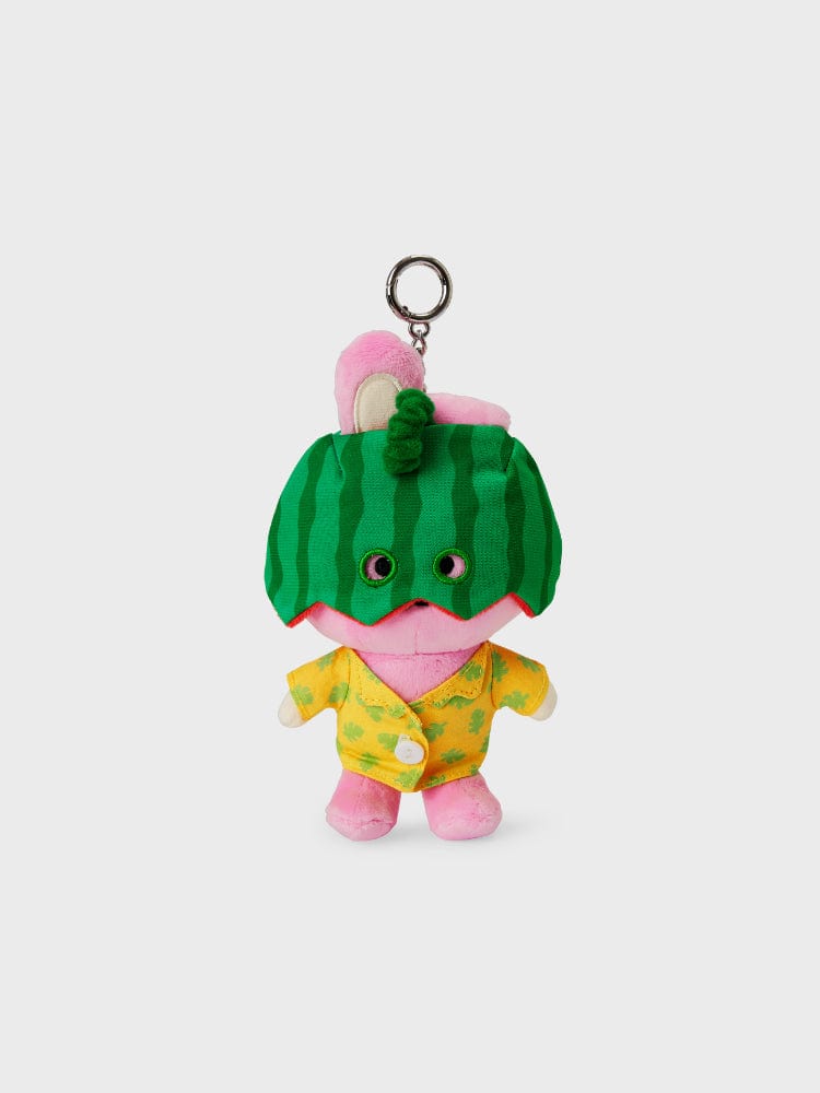 BT21 COOKY SUMMER LANE BODY BAG CHARM porte-clés COOKY lapin musclé LINE FRIENDS sur fond clair