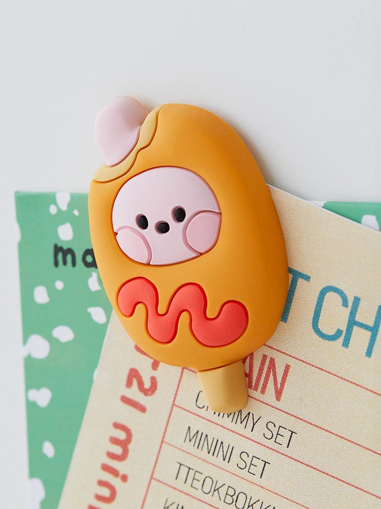 BT21 COOKY minini MAGNET BUNSIK, aimant papeterie LINE FRIENDS, lapin COOKY jaune sur bureau scolaire.