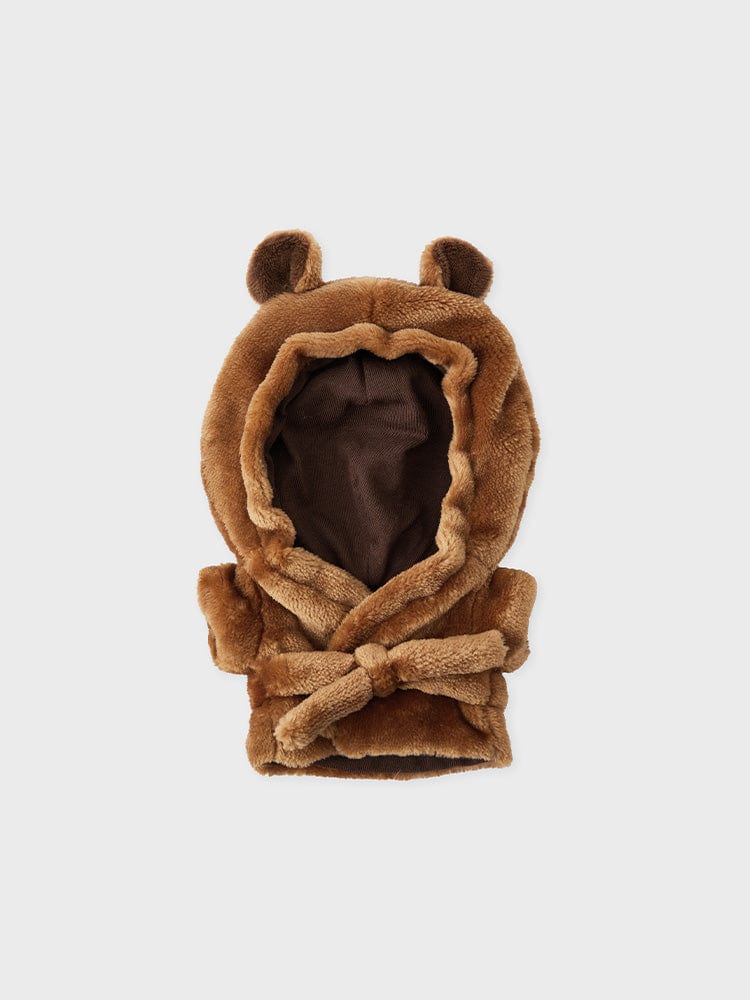 BT21 COSTUME PLUSH CLOSET - ROBE HOPE IN LOVE : peluche robe marron style Hope en costume, sur fond clair, LINE FRIENDS