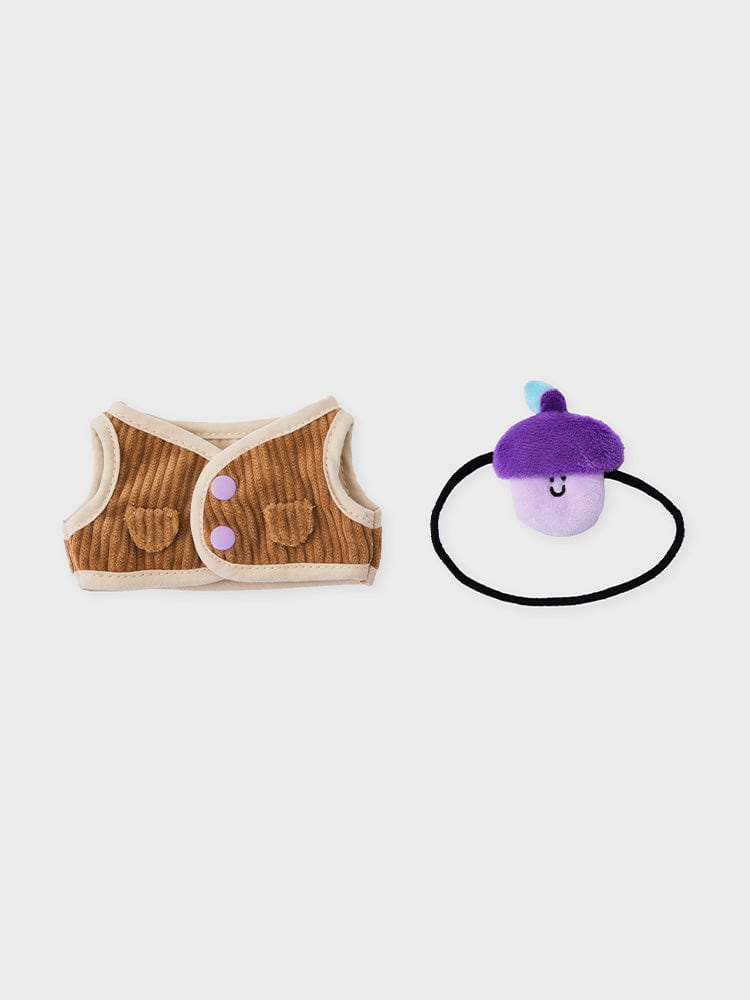 BT21 COSTUME PLUSH CLOSET - VEST HOPE IN LOVE : peluche gilet Hope en coton doux, sur fond clair, LINE FRIENDS