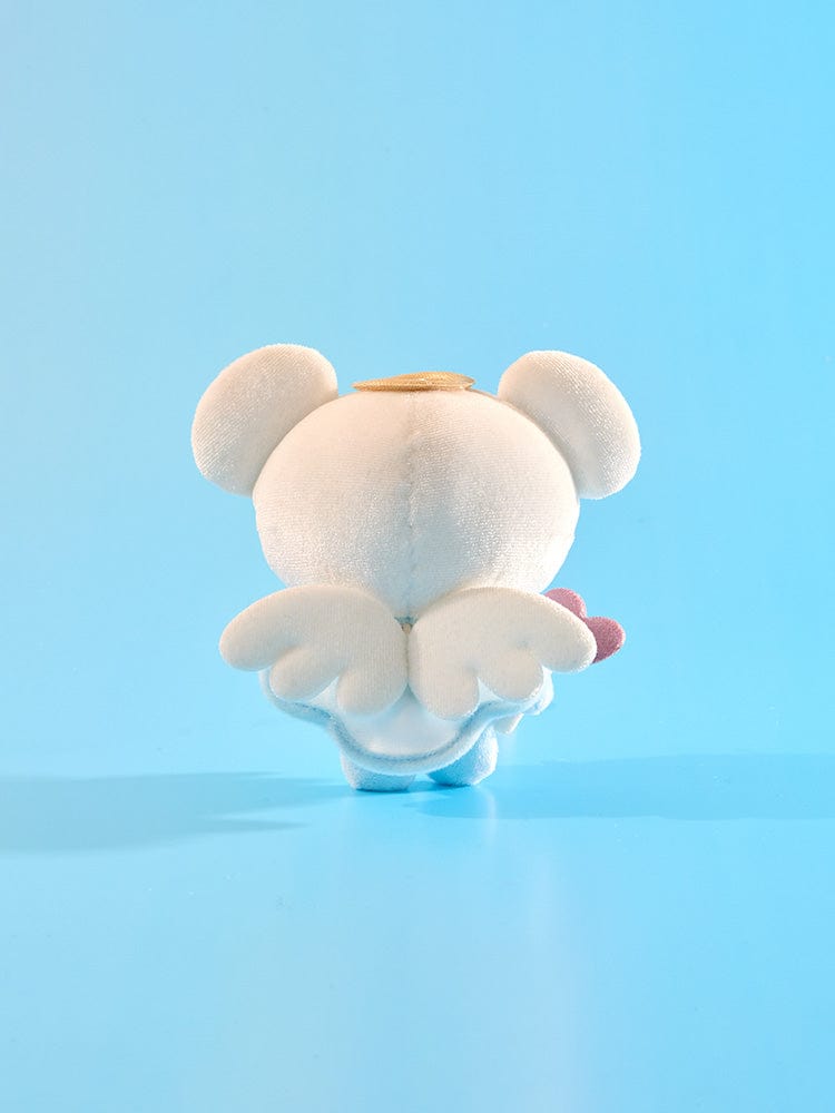 BT21 KOYA ANGEL PLUSH ANGEL & VILLAIN, peluche koala douce LINE FRIENDS, sur fond bleu, style ange et fidèle au personnage.