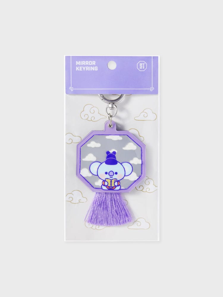 BT21 KOYA BABY MIRROR KEYRING K-EDITION ver.2 porte-clés miroir KOYA, sous blister LINE FRIENDS, fond clair